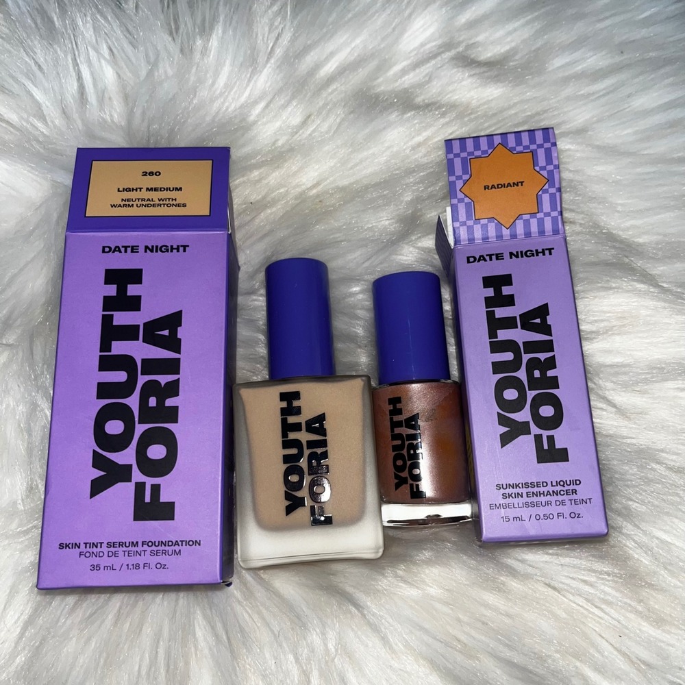 Youthforia Date Night Skin Tint Foundation 260 & Sunkissed Skin Enhancer Radiant